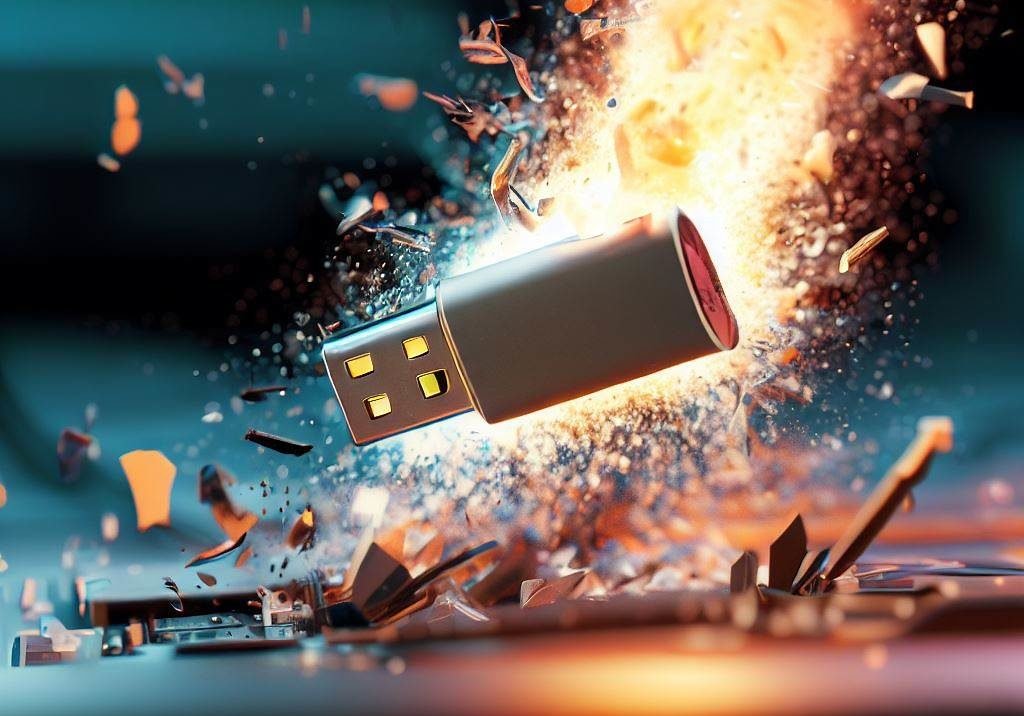 Unidad USB explosiva causa terror